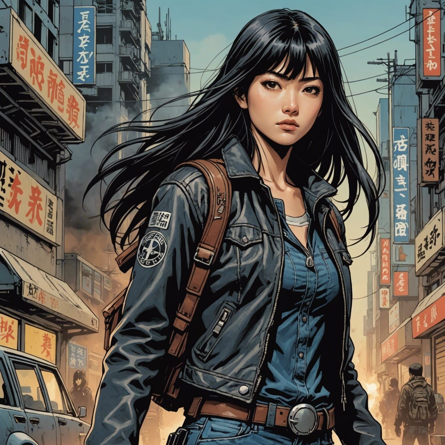 Post-Nuclear War Gunfighter in Comic Art Style