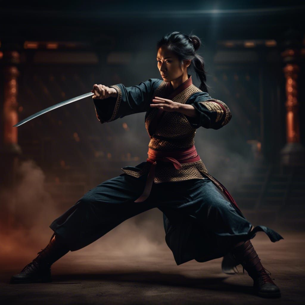 Asian Warrior Princess in Epic Combat