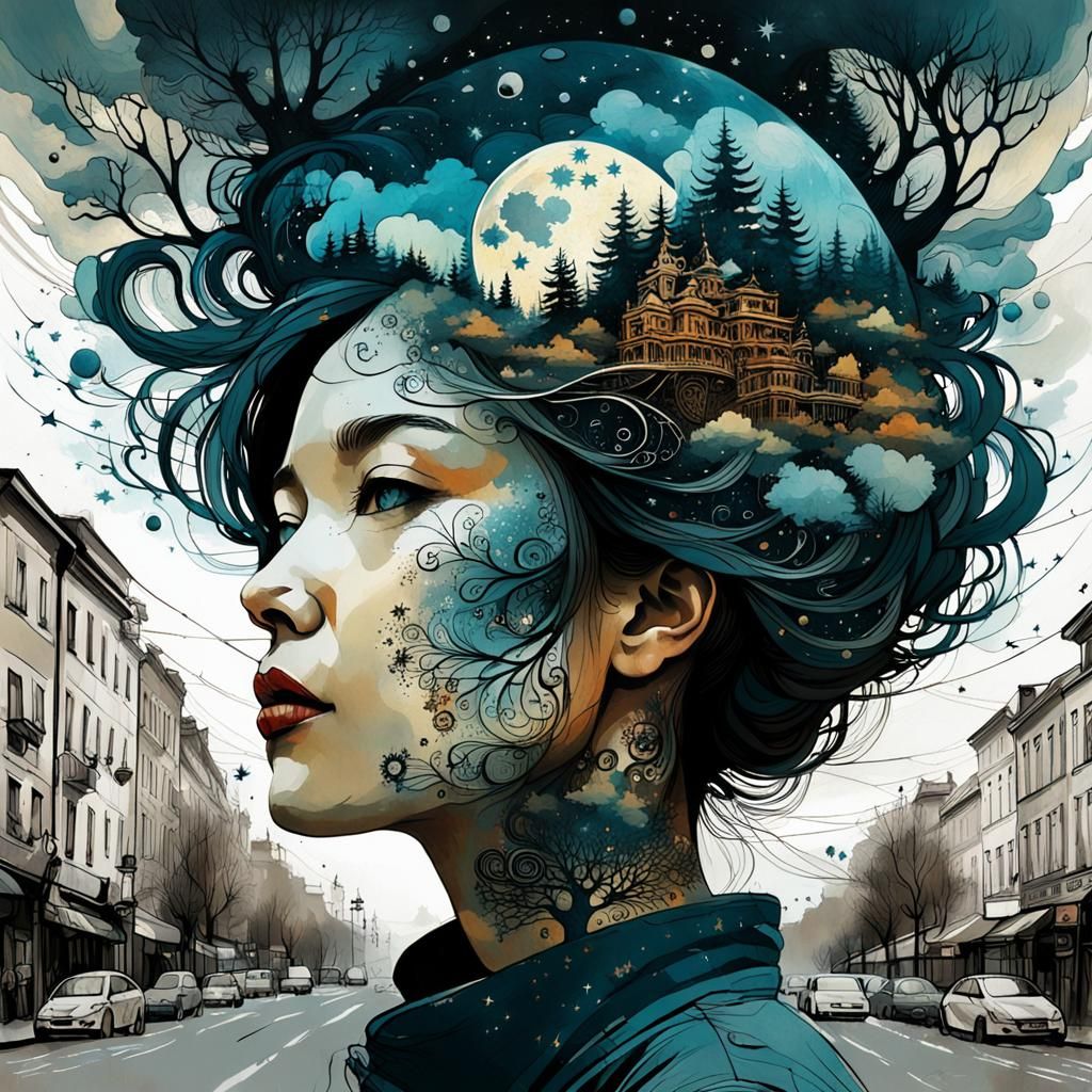 Stunning 3D Street Art with Galaxy and Tiger