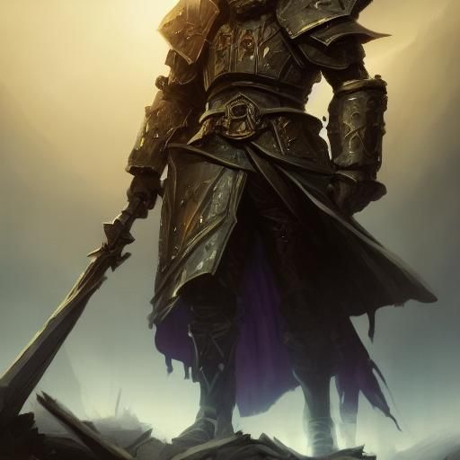 Crusader in Desert Battle: Dark Fantasy Art