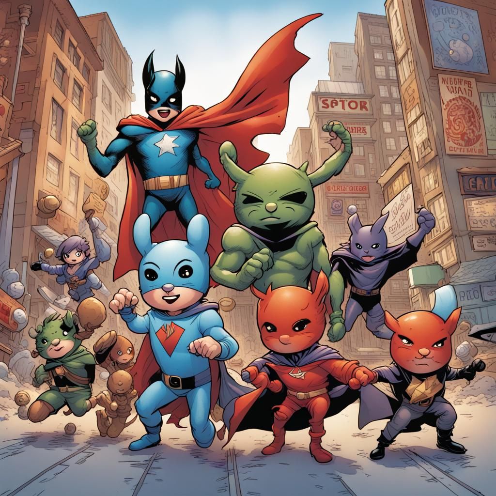 Pint-Sized Superheroes Protect Toy Box City
