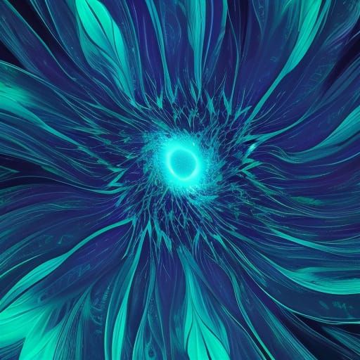 Surreal Bioluminescent Alien Flower in Macro