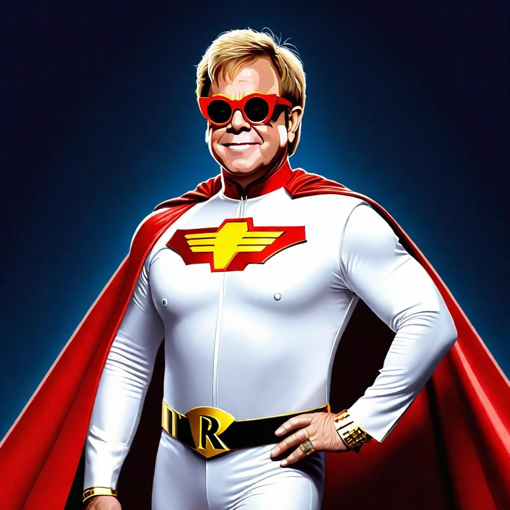 Elton John as Rocketman Superhero