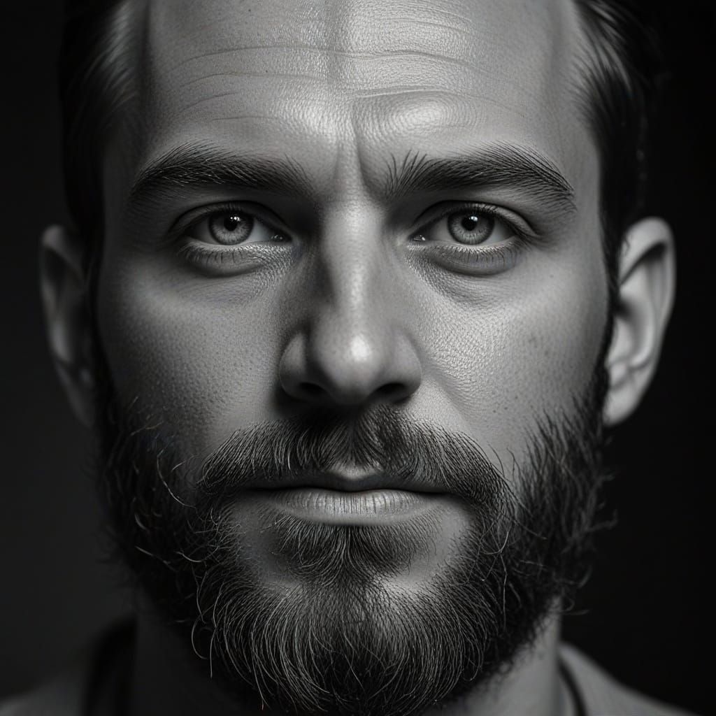 Timeless Portrait in High Contrast Black and White