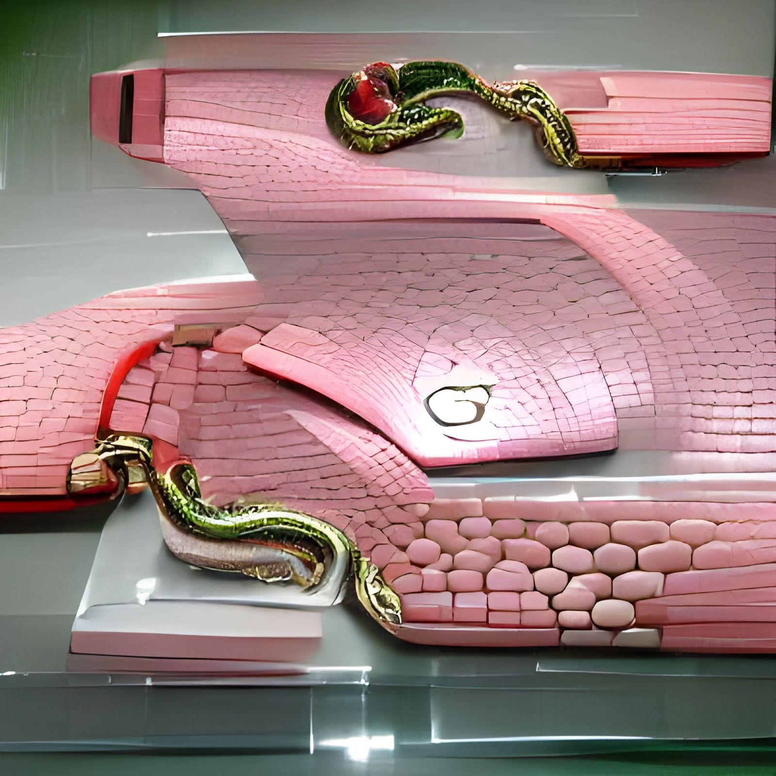 Gucci Snake Made of Pink Flower Petals