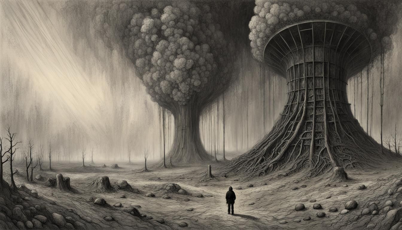 Surreal Post-Apocalyptic Hellscape in Beksinski Style