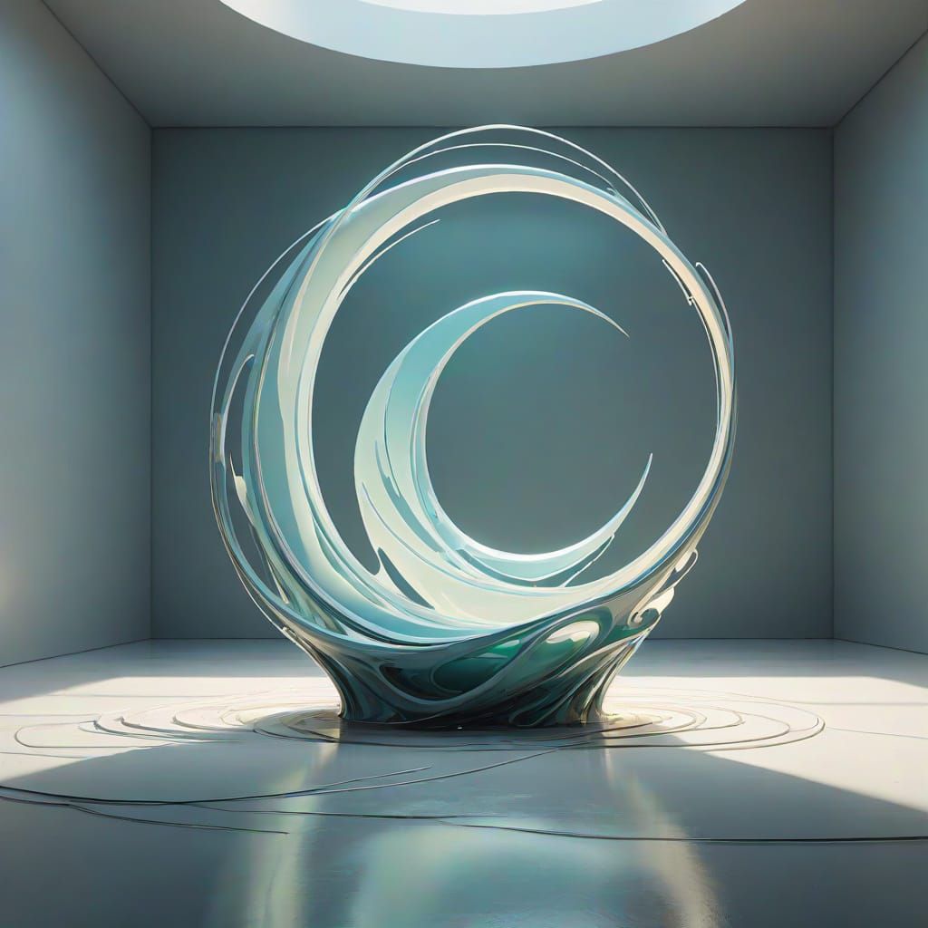 Abstract Minimal Sculpture in Ethereal Light
