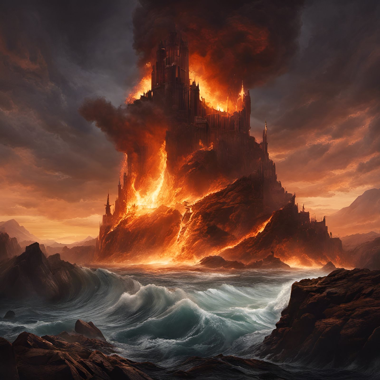 Wasteland Armageddon: Desolation in Oil Painting