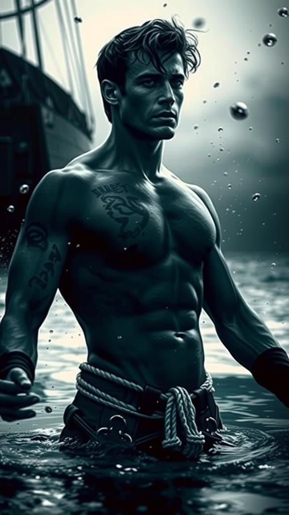 Aquatic Vampire: Eerie Photorealistic Seascape