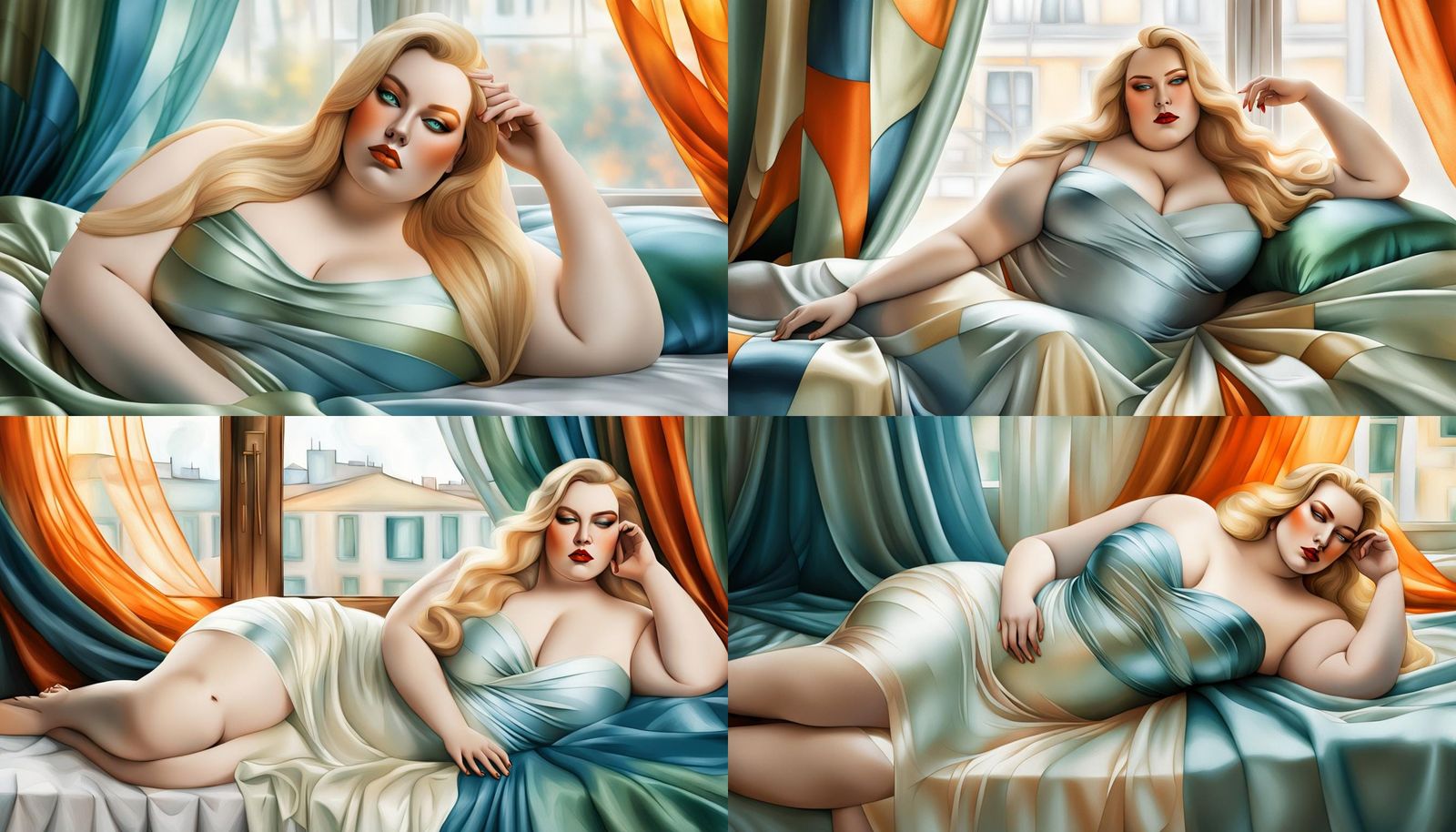 Cubist Portrait of a Plus-Size Model