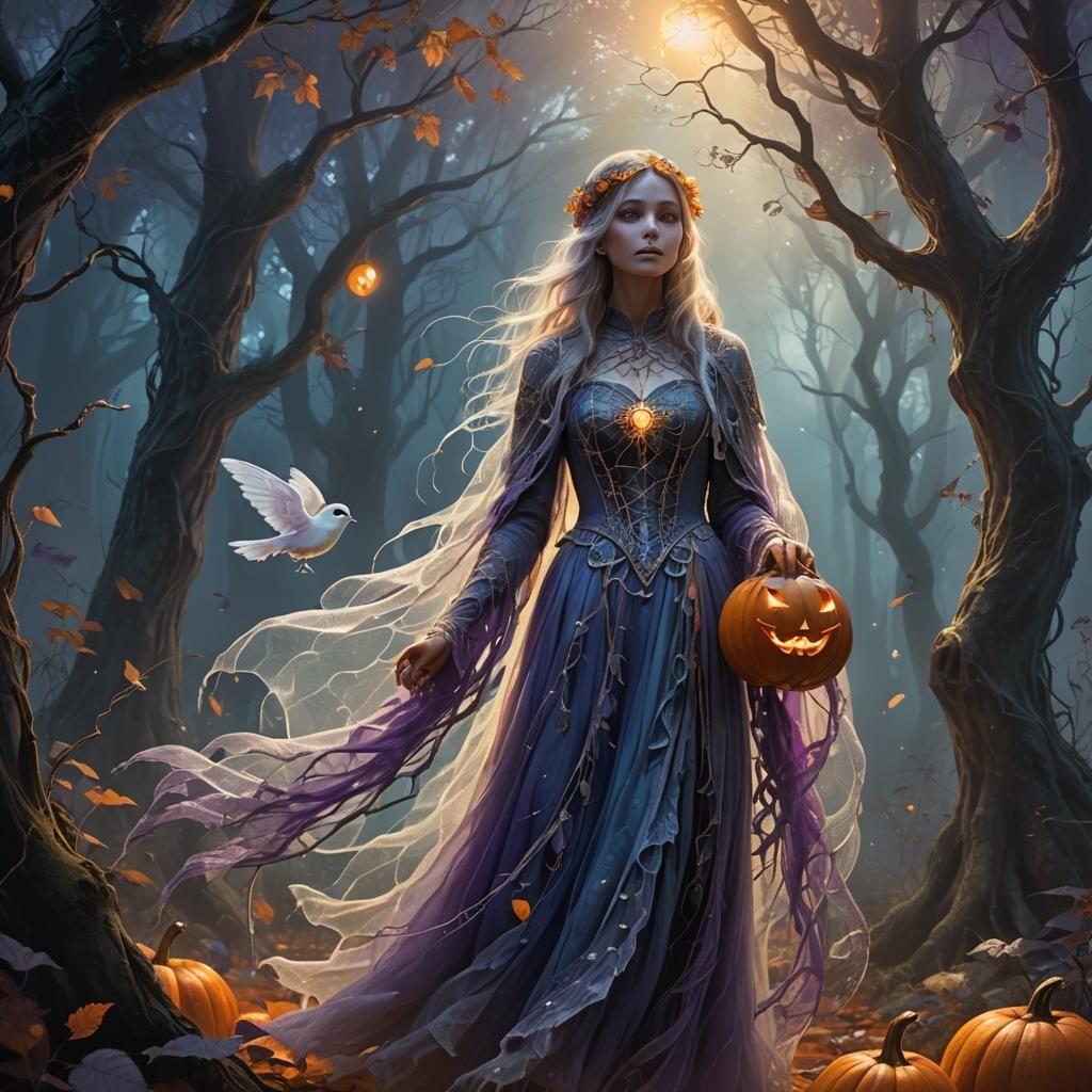 Kind Ghost in Magical Forest Concept Art