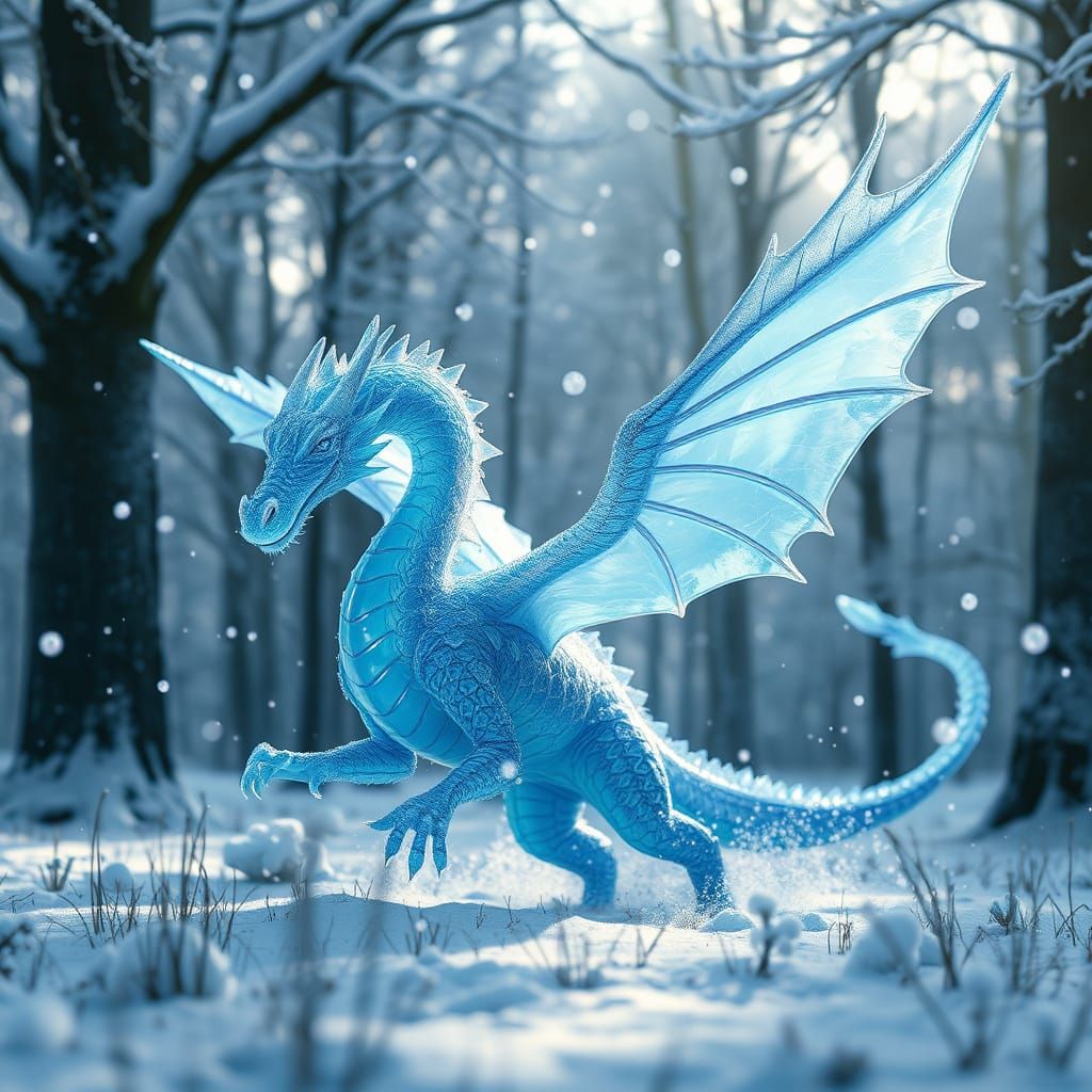 Crystal Dragon in Winter Wonderland