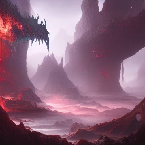 Fantastical Detailed Matte Painting in Deep Color