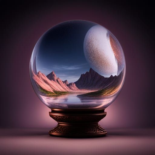 Detailed Crystal Ball Fantasy Concept Art