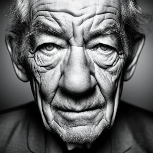 Ian McKellen Portrait in the Style of Lee Jeffries
