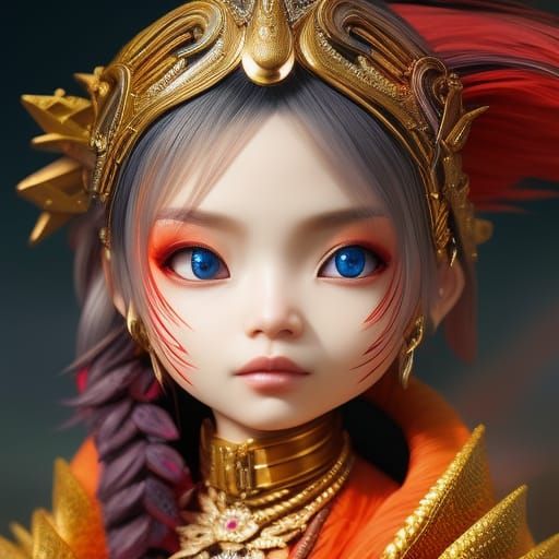 Chibi Pirate Parrot Portrait on Pirate Ship