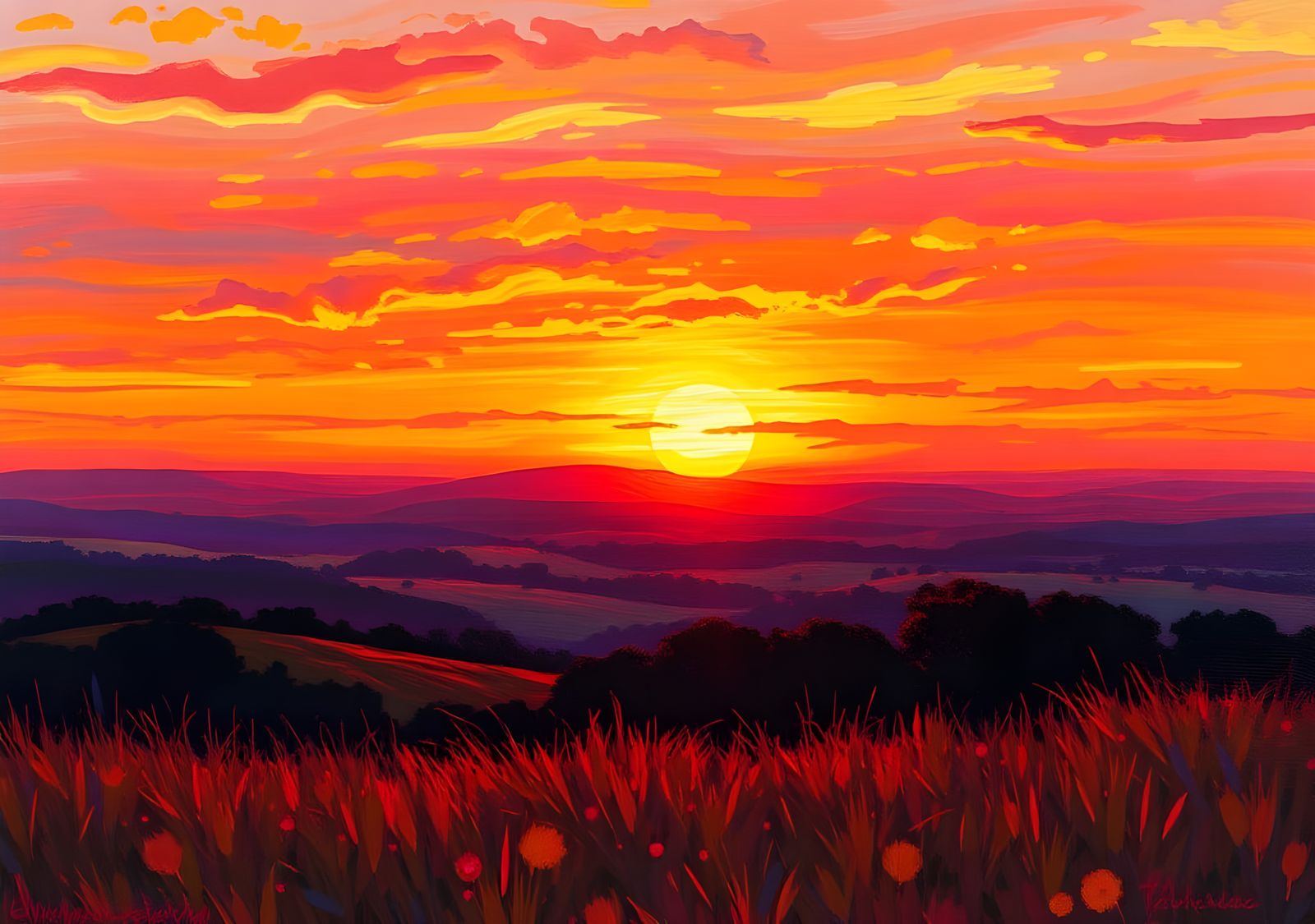 Simple Sunset AI Image