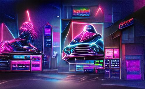 Synthwave Neon Retro Cityscape