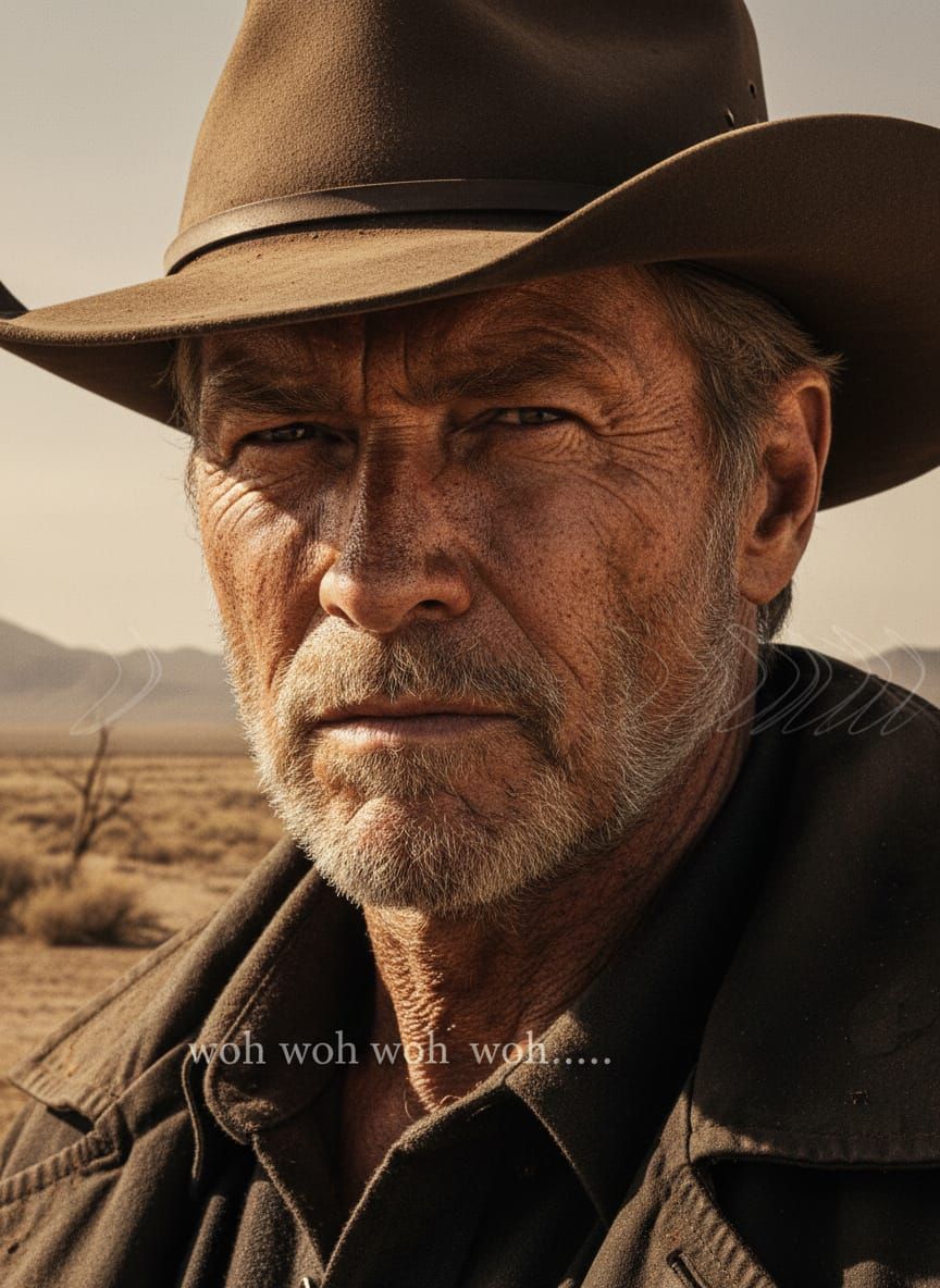 Epic Cowboy Portrait: Clint Eastwood-Inspired Gunslinger