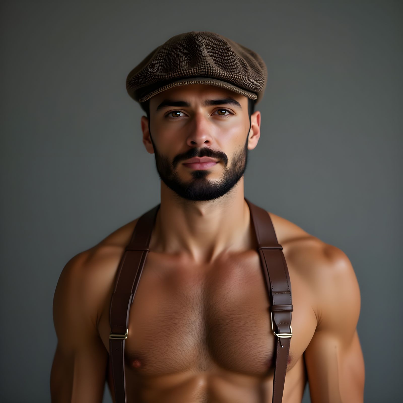 Strikingly Handsome Man with Vintage Camera in Photoreal Sty...