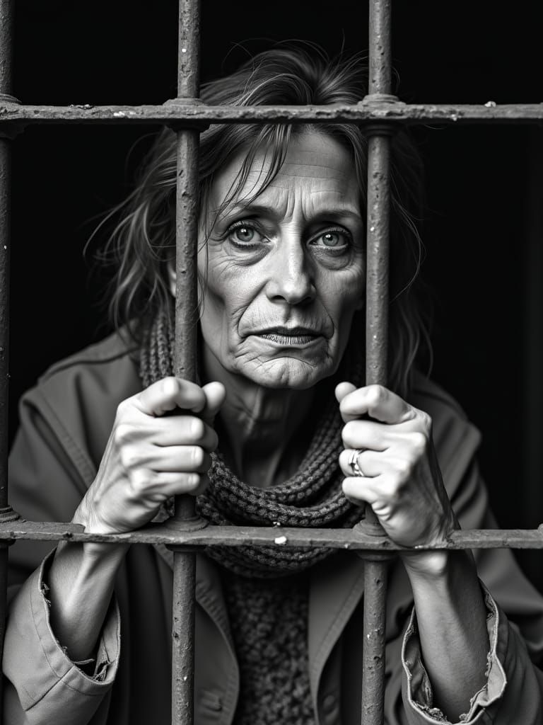 Black and White Portrait of Russian Prisoner