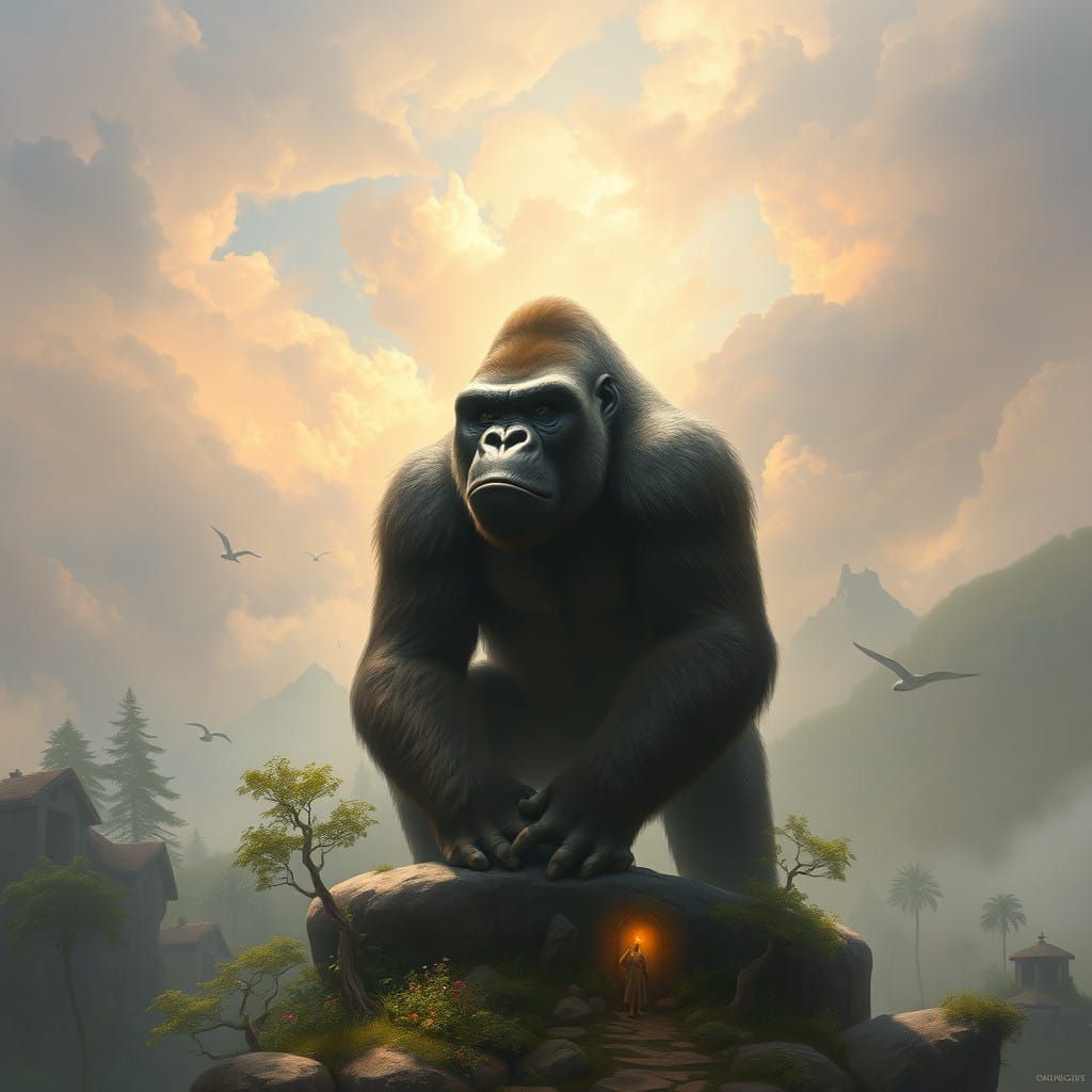 Gigantopithecus in Ethereal Fantasy Art
