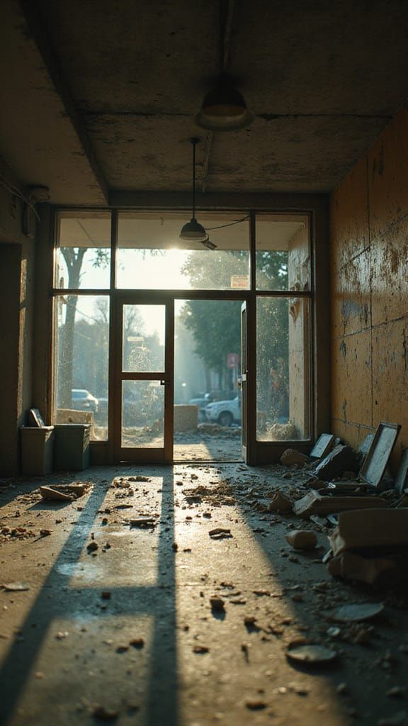 City Diorama: Mall Ruin in Cinematic Style