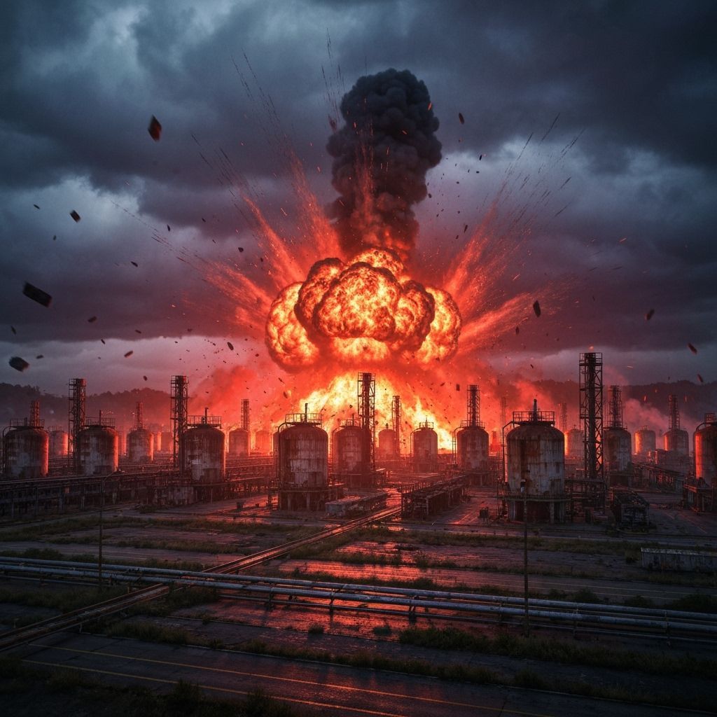 Exploding Fuel Depot Signifies Humanity's End