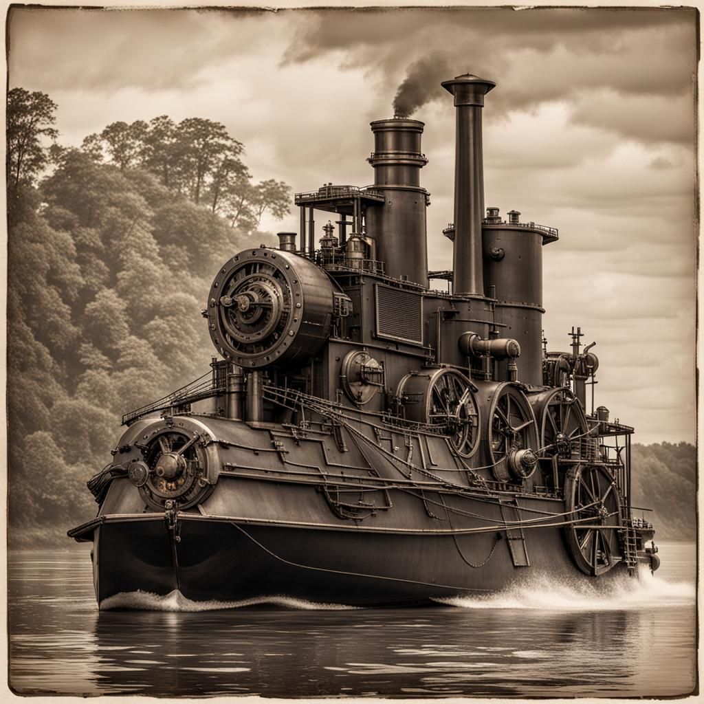 Ironclad Gunboat on the Mississippi River