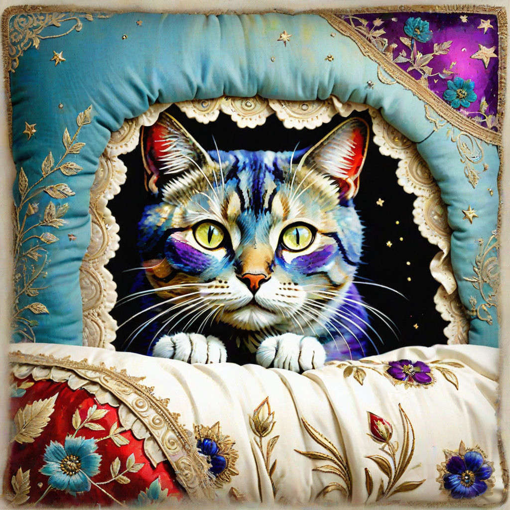 Whimsical Cat Seeks Lost Treasure in Vintage Paradise
