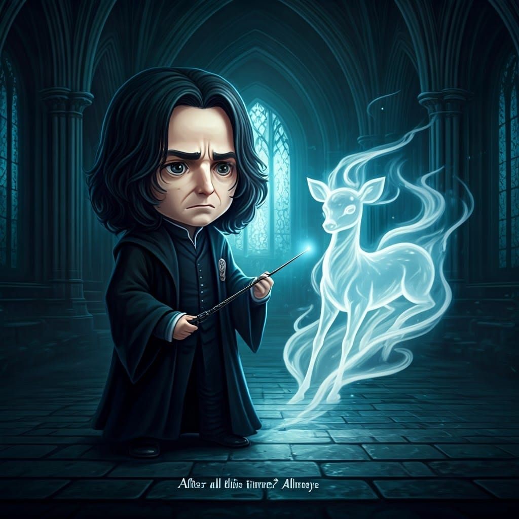 Chibi Severus Snape Summons Doe Patronus
