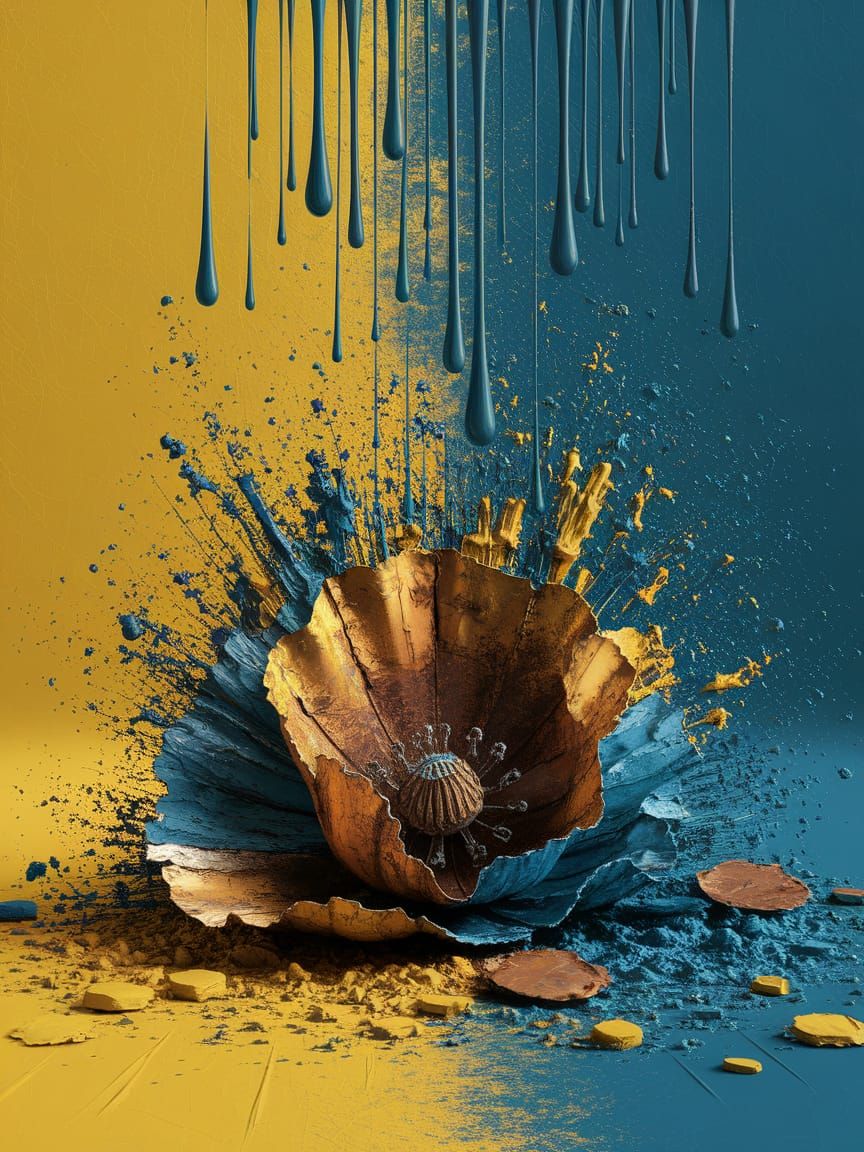 Rusted Poppy in Decay: A Haunting Mixture of Nature and Meta...