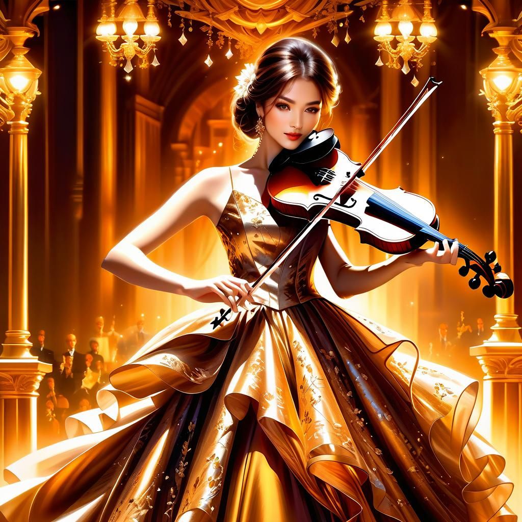 PROfessional Musician at Work - Beautiful Woman Playing the ...