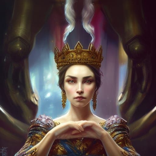 Queen with Crown: Dark Fantasy Concept Art