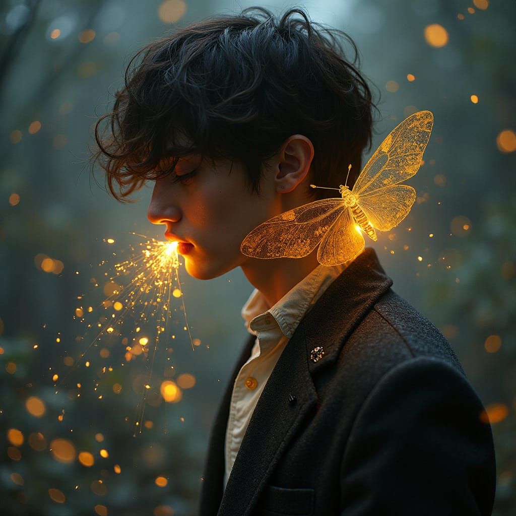 Impressionist Moth Man with Kintsugi Details