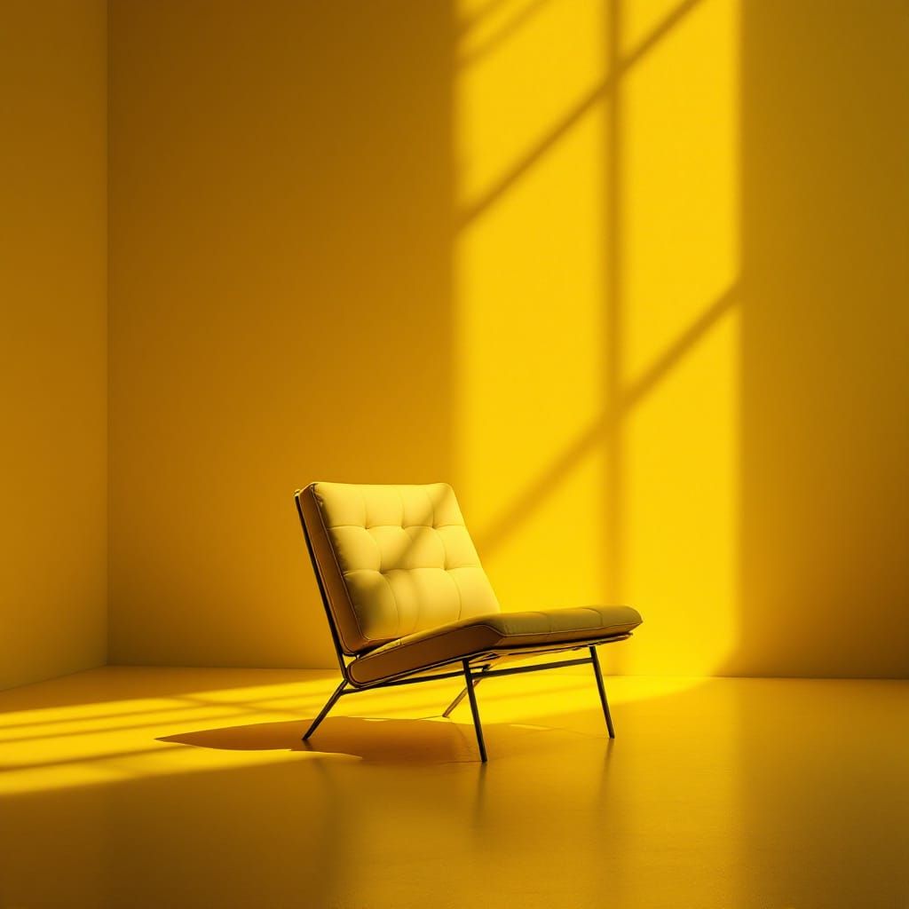 Minimalist Chair in Golden Light