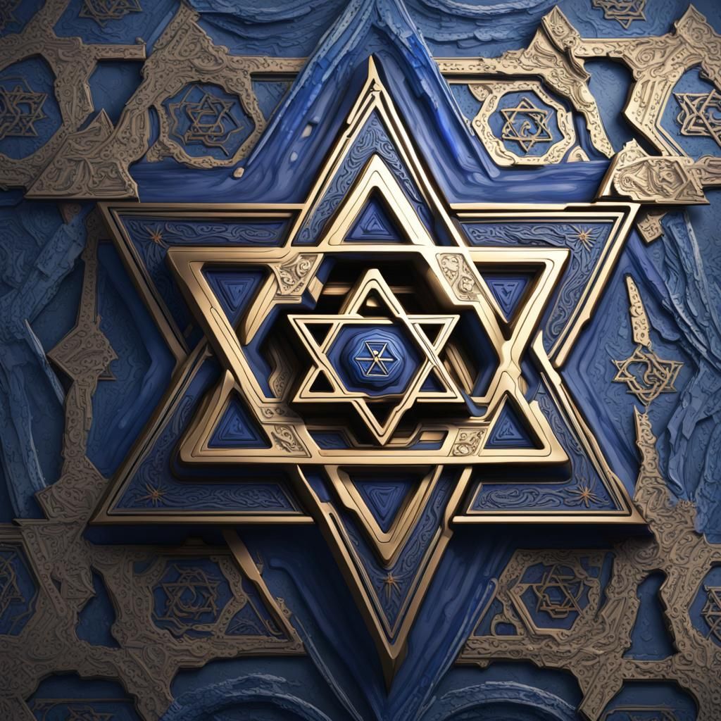 Blue Star of David on White: Fantasy Concept Art