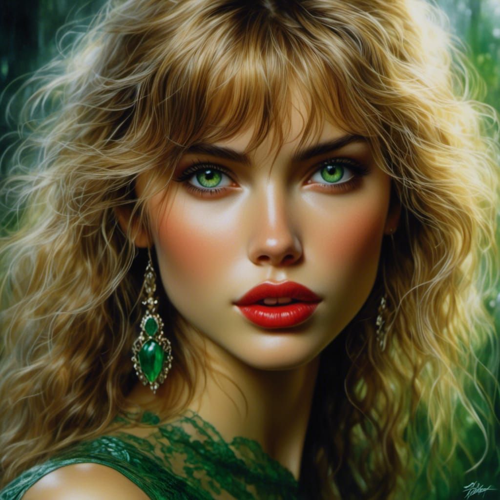 Hyperrealistic Siren Portrait in Glamorous Pose