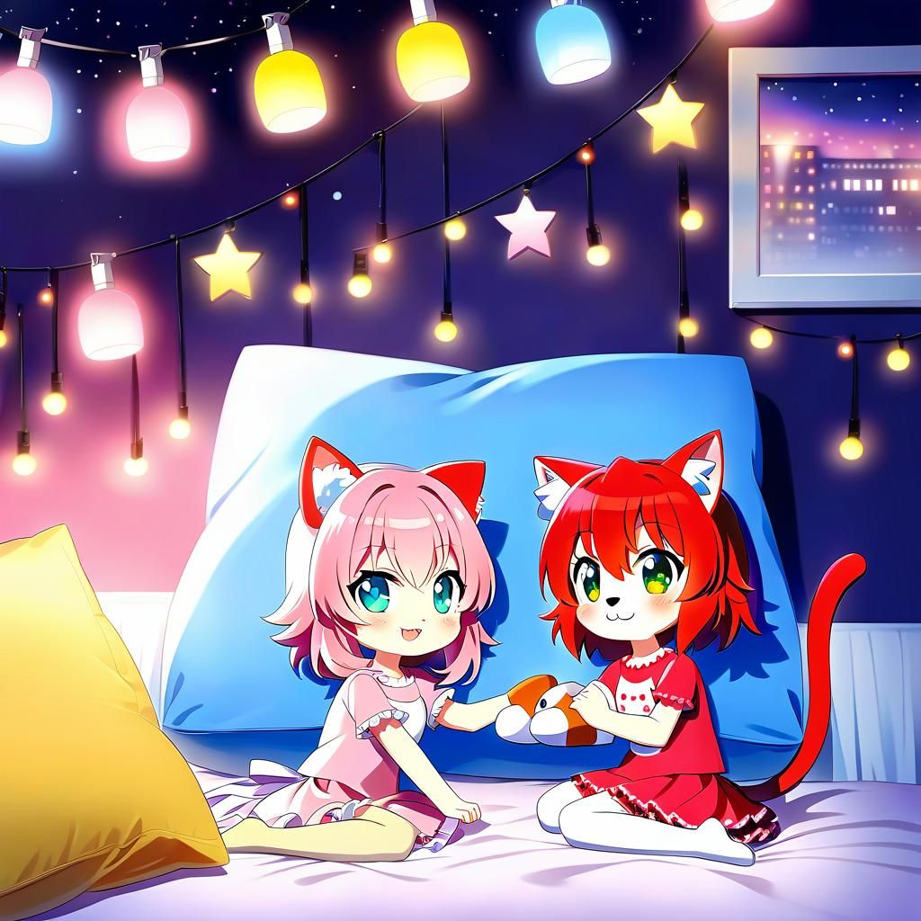 Cute friends sleepover!