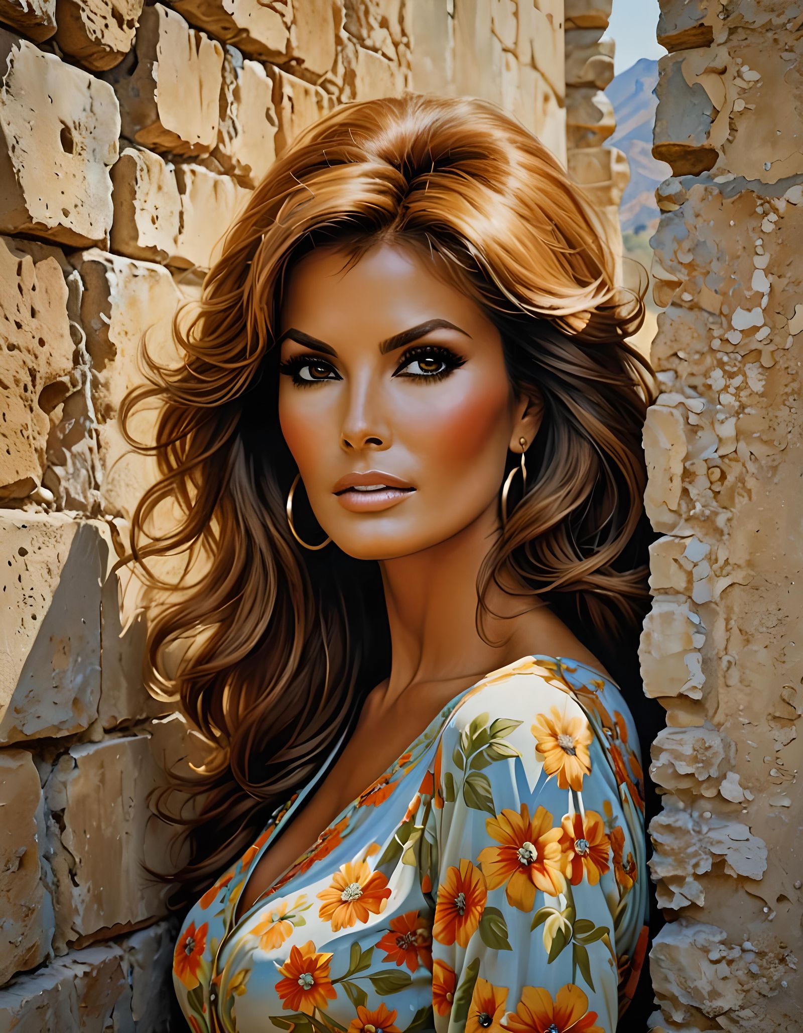 Raquel Welch in Surreal Impressionist Portrait
