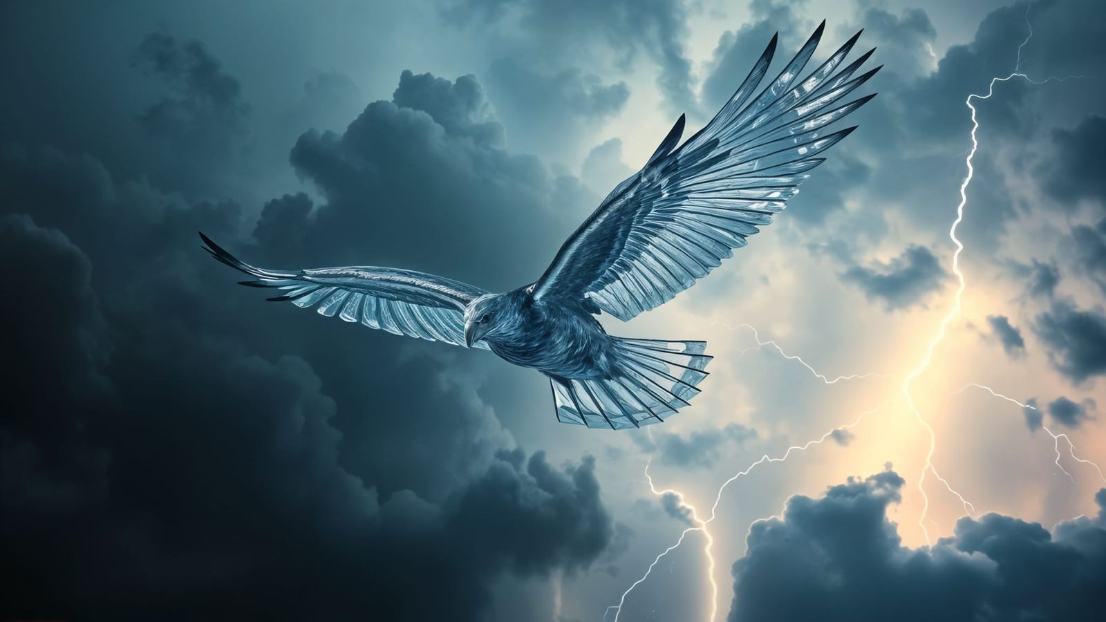 Liquid Water Eagle in Flight: Surreal Photorealism