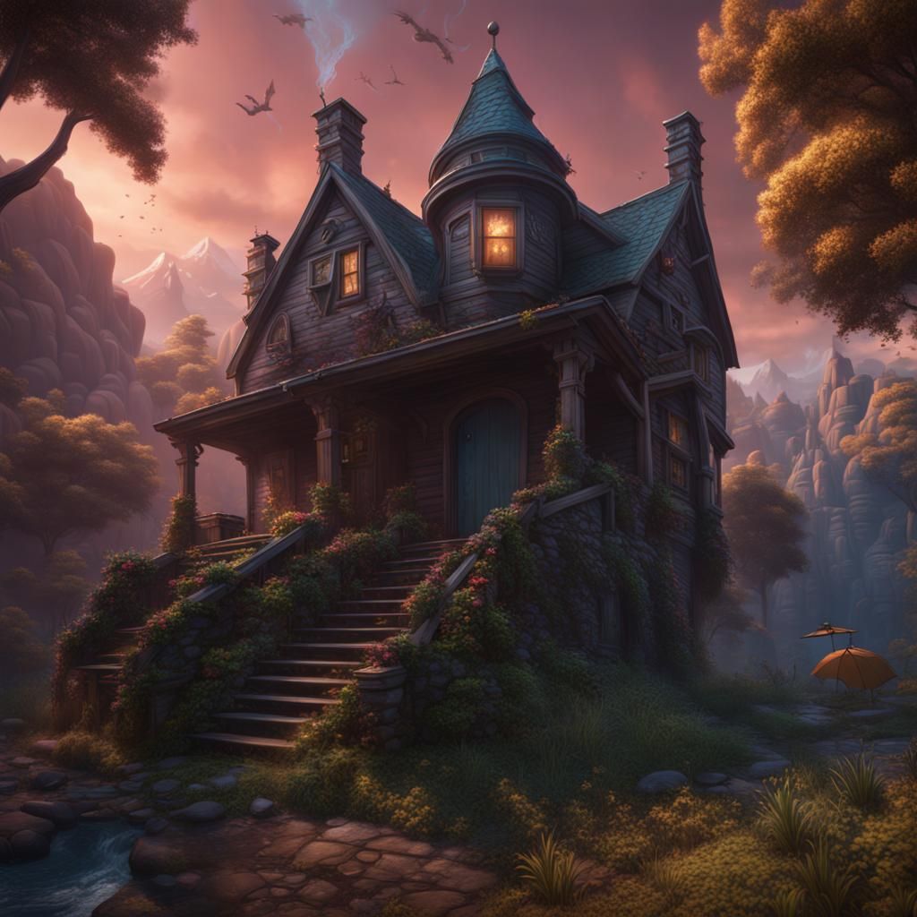 Distorted Cory in the House: Detailed Matte Painting