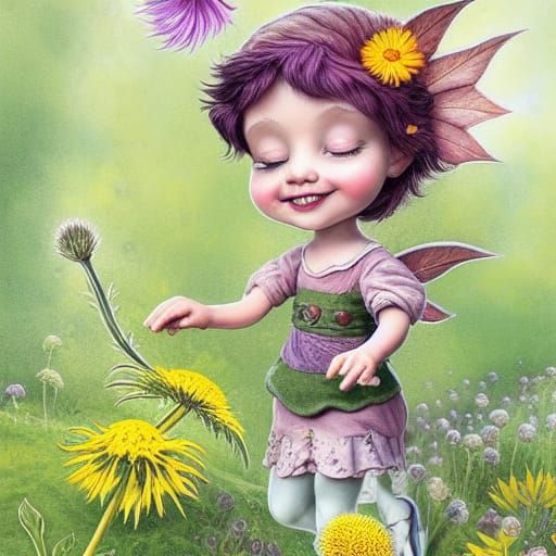 Enchanting Pixie in a Magical Botanical Garden