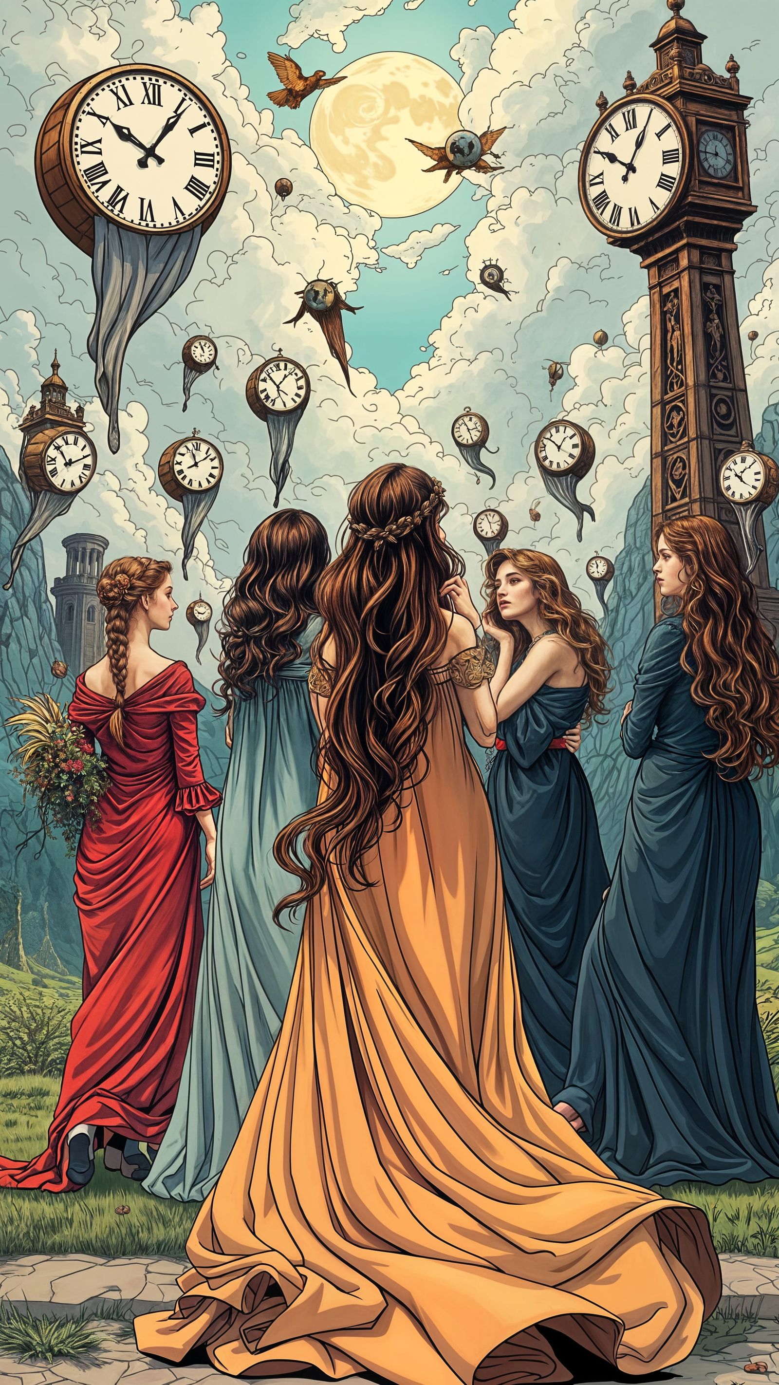Women in Dreamlike Pre-Raphaelite Comic Book World