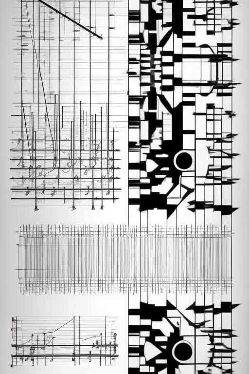 Abstract Graphic Score in Brutalist Style