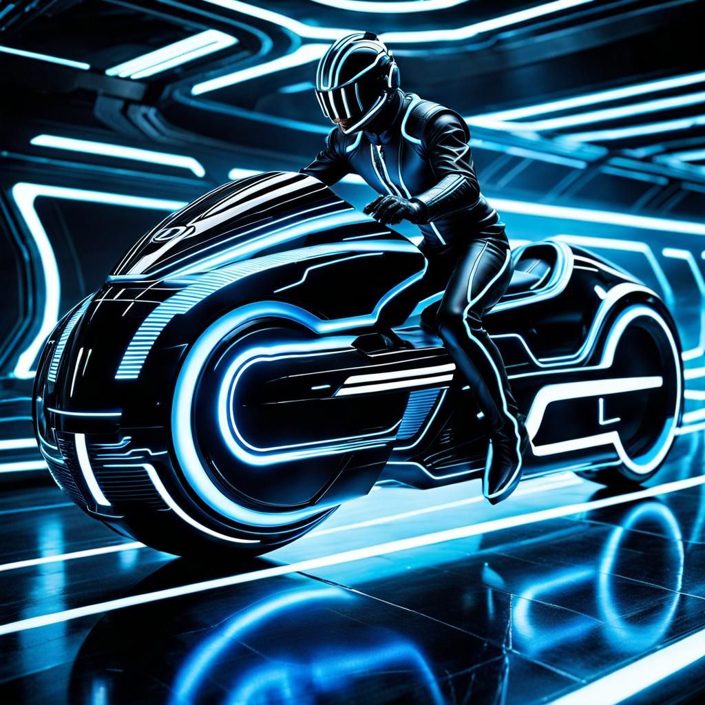 Tron Legacy: Fifth Generation Lightcycle in Action