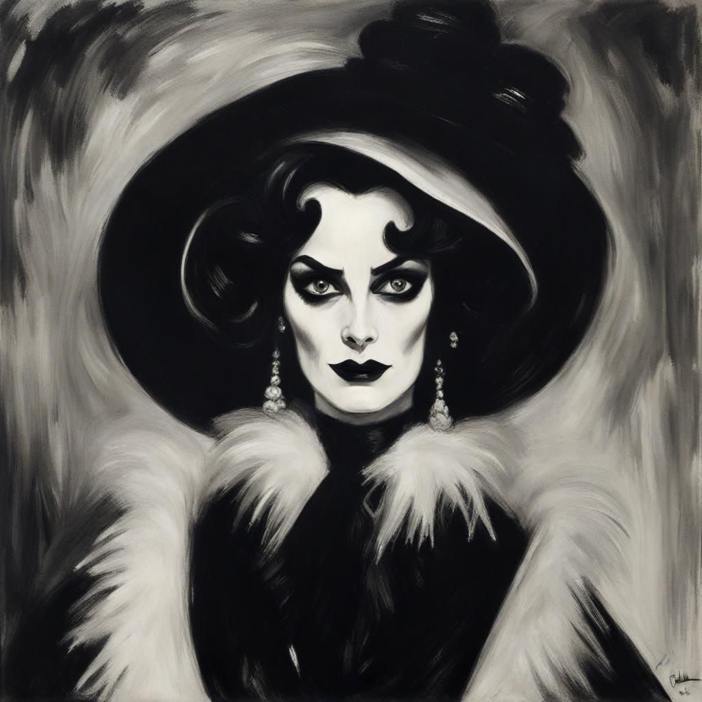 Cruella da Vil in Impressionist Style