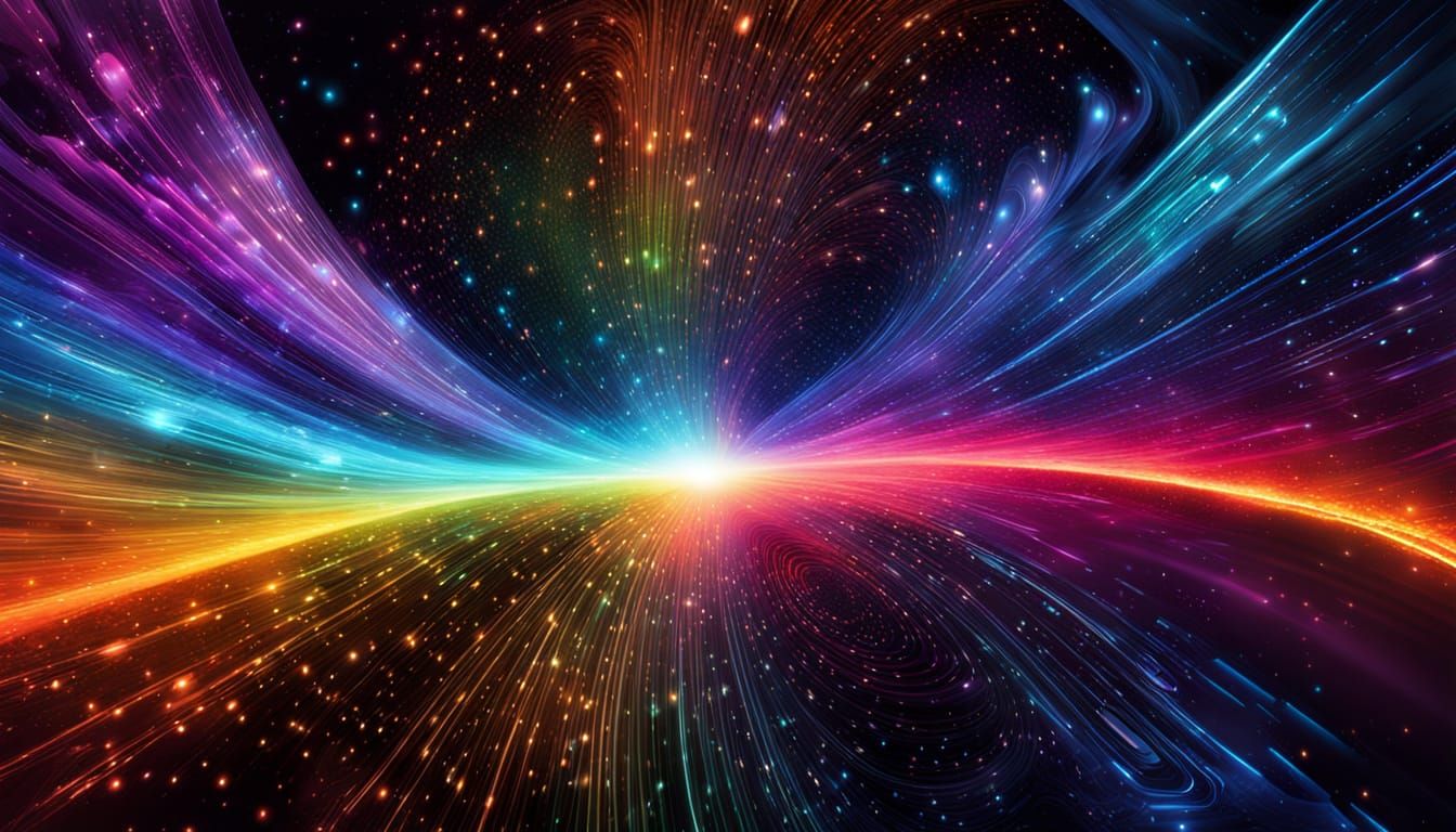 Man Made of Binary Code in Cosmic Nebula