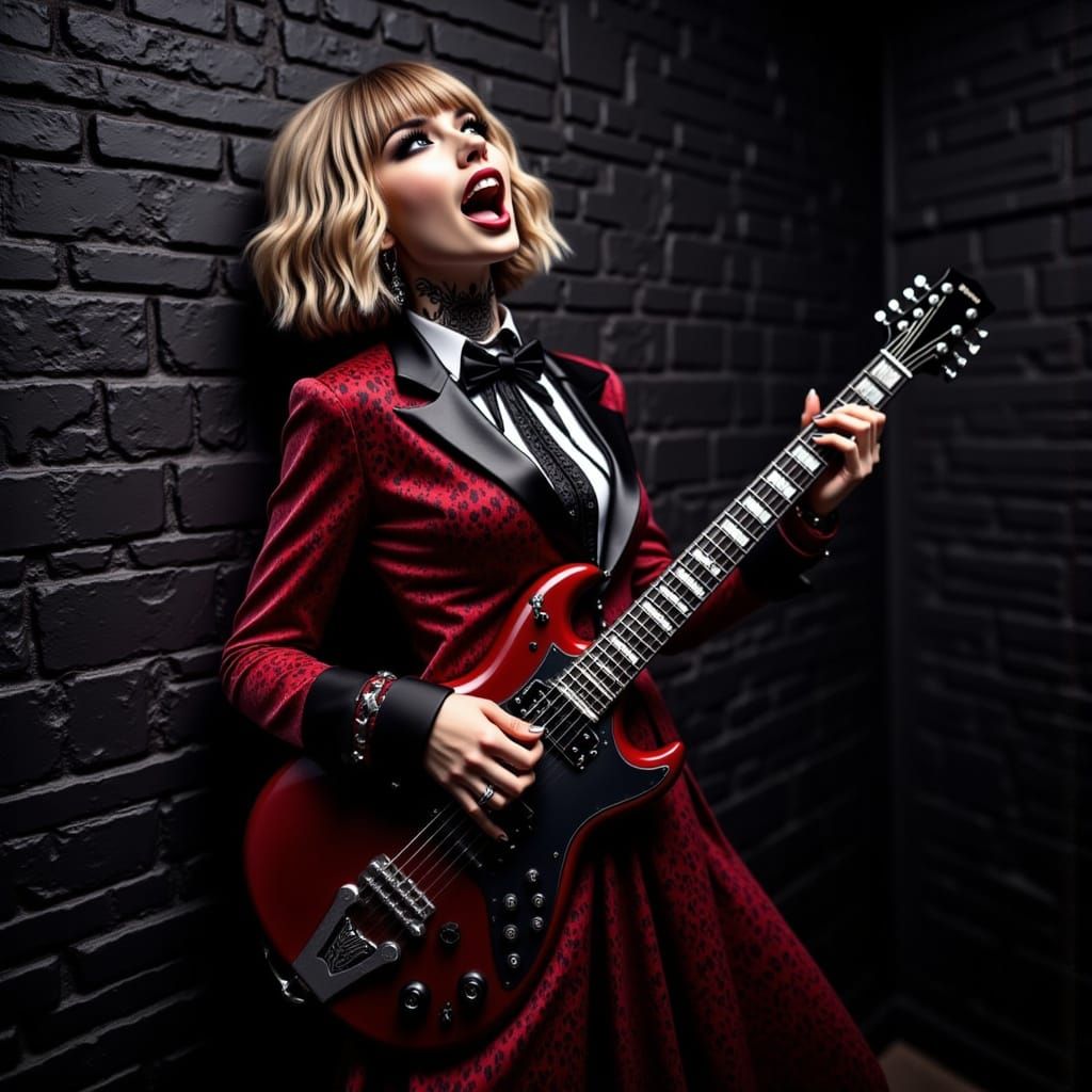 Gothic Rockstar Performs in Dark, Victorian-Inspired Style