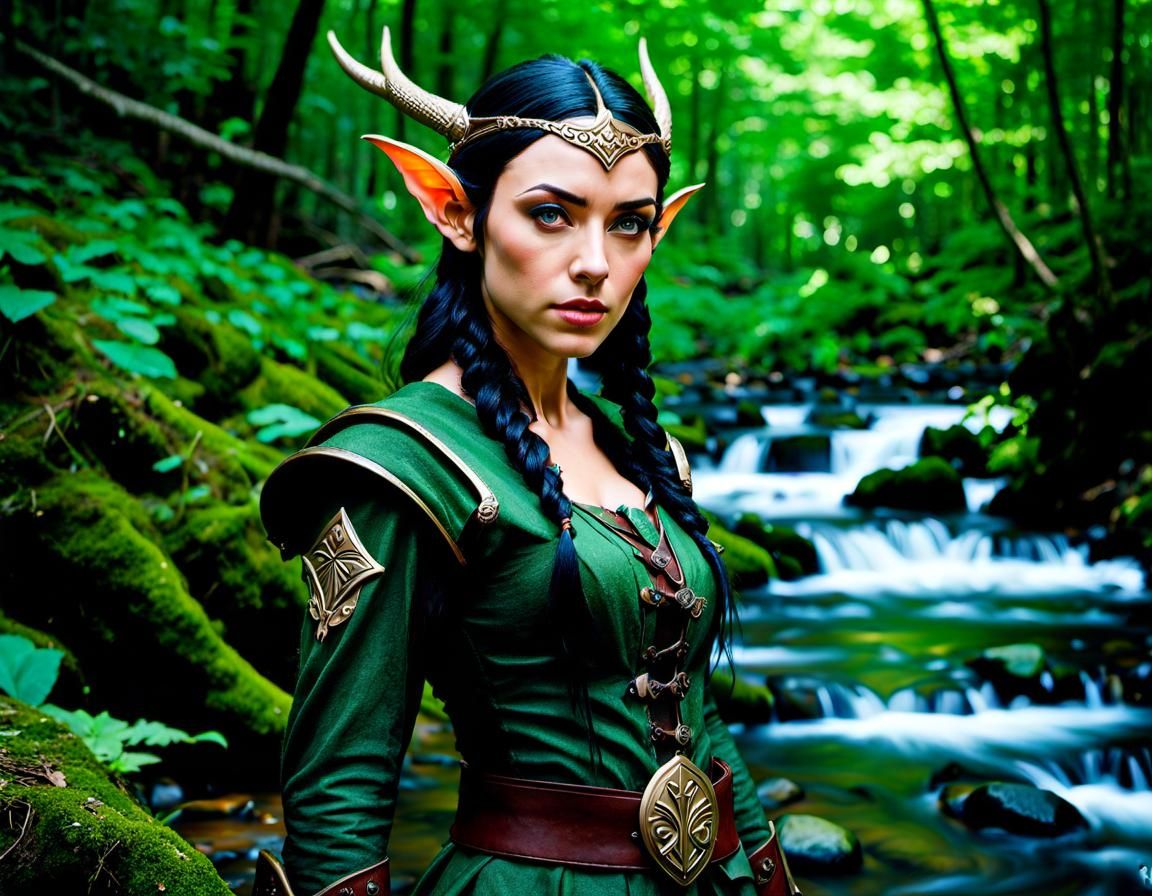 Forest Elf in Combat Stance Photography Portrait